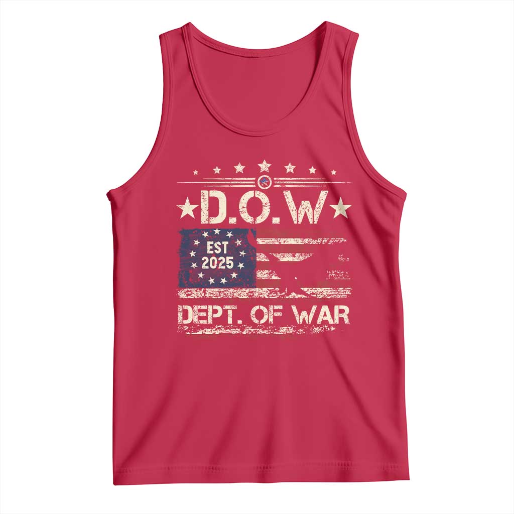Dept Of War Est 2025 Tank Top DOW Military Patriotic American Flag - Wonder Print Shop