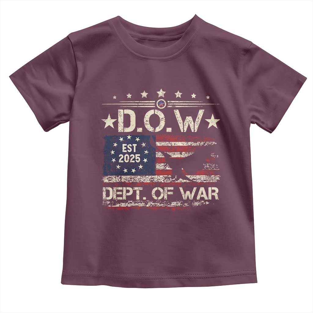 Dept Of War Est 2025 Toddler T Shirt DOW Military Patriotic American Flag - Wonder Print Shop