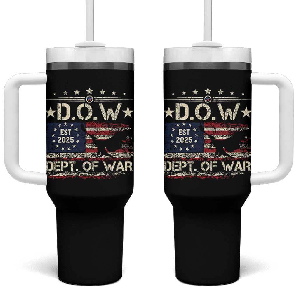 Dept Of War Est 2025 Tumbler With Handle DOW Military Patriotic American Flag - Wonder Print Shop