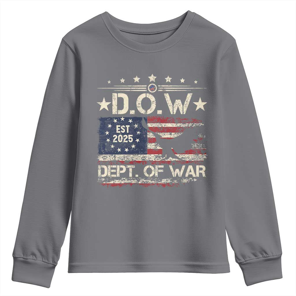 Dept Of War Est 2025 Youth Sweatshirt DOW Military Patriotic American Flag - Wonder Print Shop