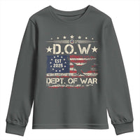 Dept Of War Est 2025 Youth Sweatshirt DOW Military Patriotic American Flag - Wonder Print Shop