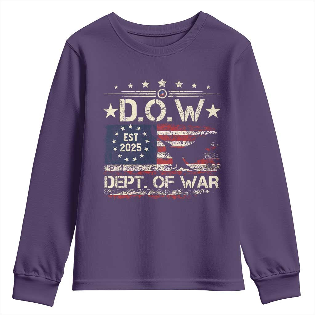 Dept Of War Est 2025 Youth Sweatshirt DOW Military Patriotic American Flag - Wonder Print Shop