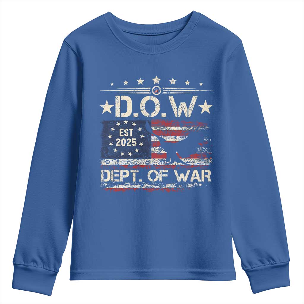 Dept Of War Est 2025 Youth Sweatshirt DOW Military Patriotic American Flag - Wonder Print Shop
