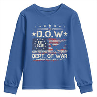 Dept Of War Est 2025 Youth Sweatshirt DOW Military Patriotic American Flag - Wonder Print Shop