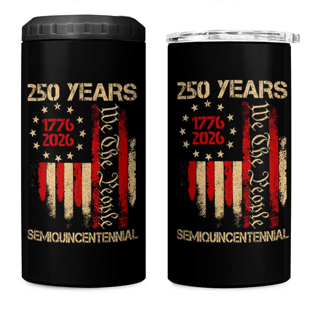 250 Years Semiquincentennial 4 in 1 Can Cooler Tumbler 250th America Anniversary Independence Day