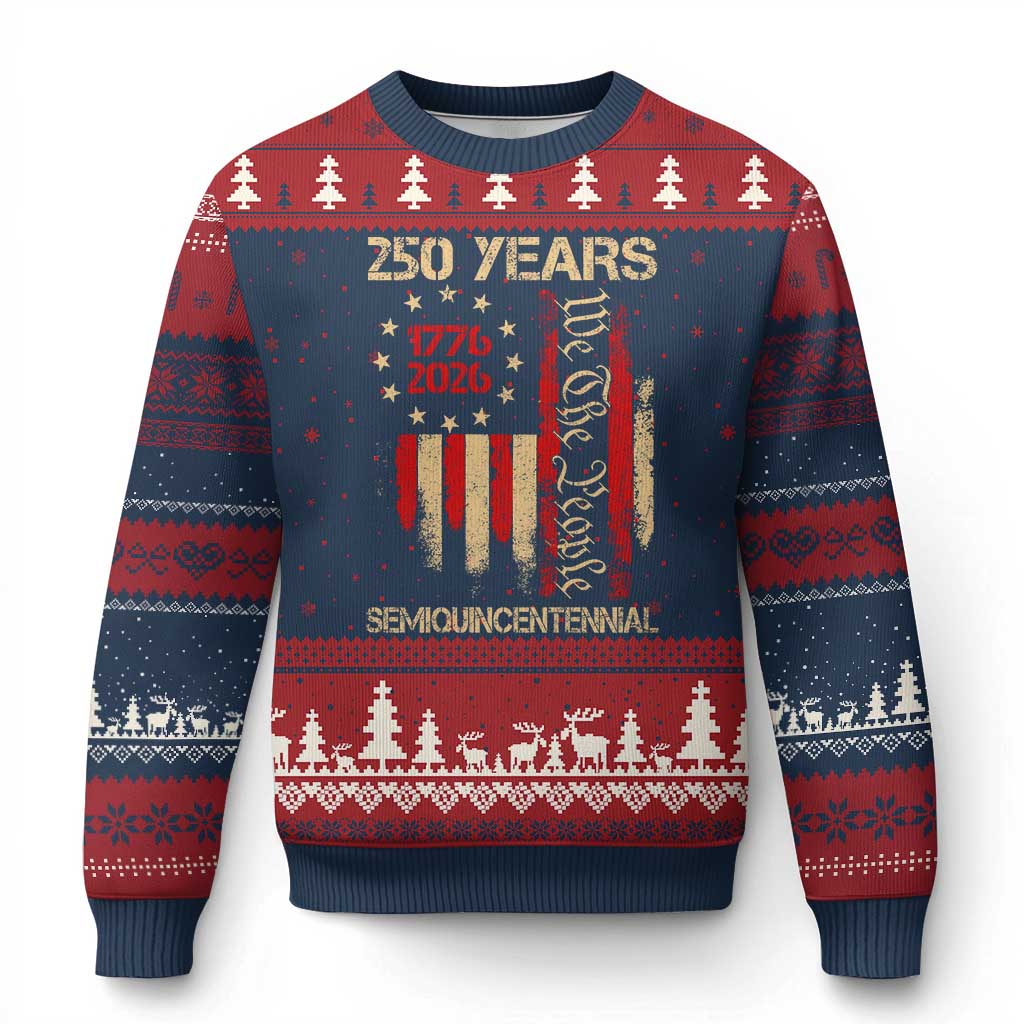 250 Years Semiquincentennial Ugly Christmas Sweater 250th America Anniversary Independence Day