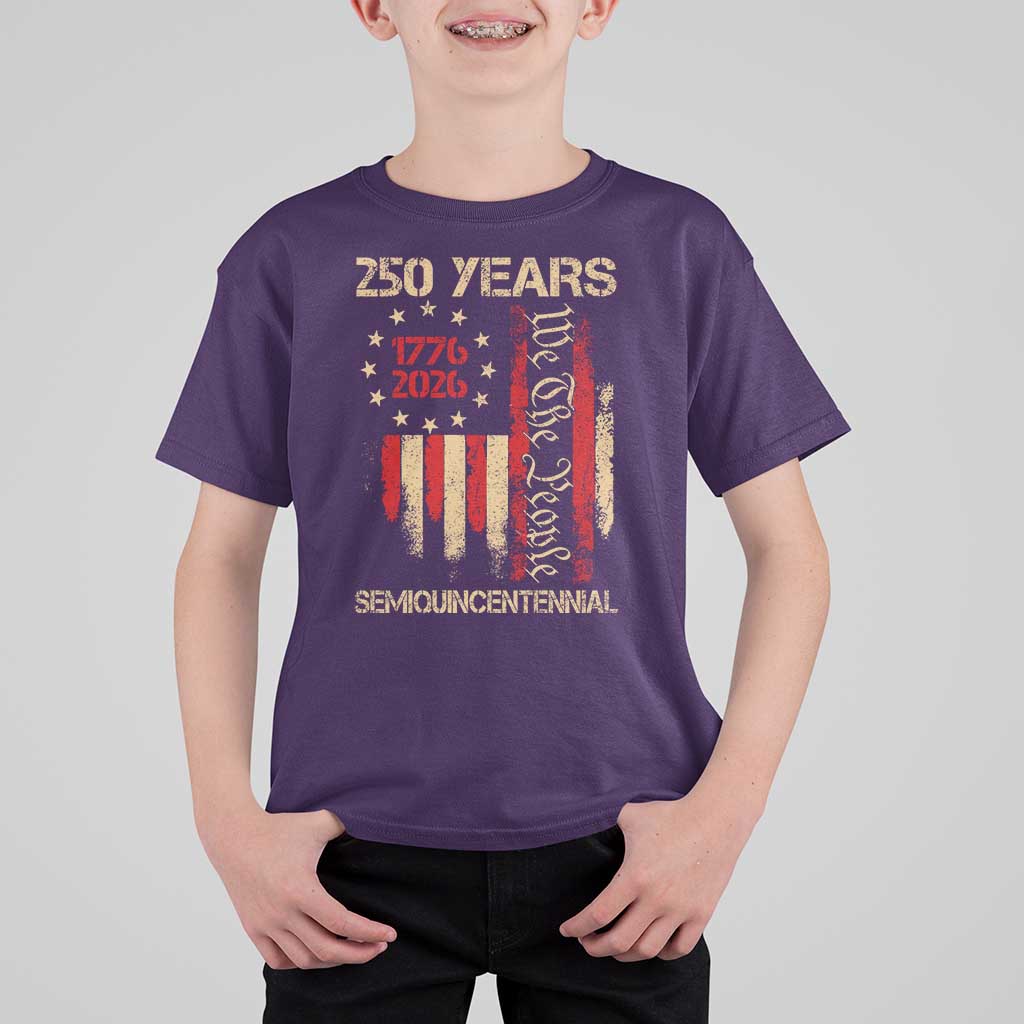 250 Years Semiquincentennial T Shirt For Kid 250th America Anniversary Independence Day