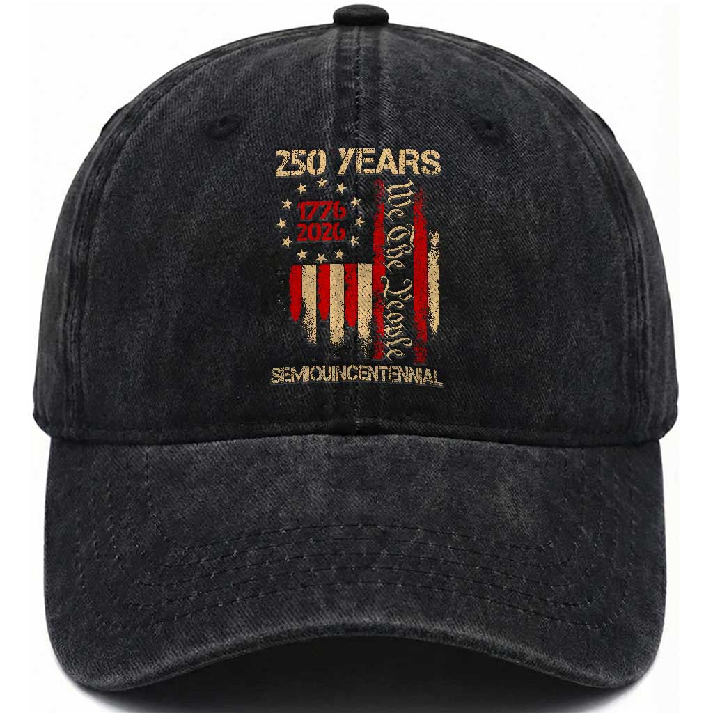 250 Years Semiquincentennial Washed Cotton Baseball Cap 250th America Anniversary Independence Day