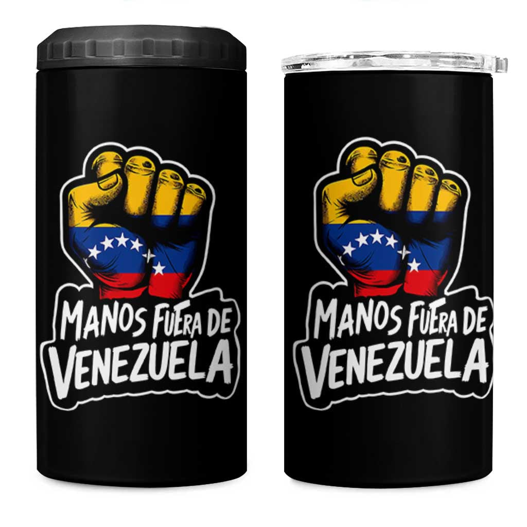 Manos Fuera De Venezuela 4 in 1 Can Cooler Tumbler Venezuelan Flag - Wonder Print Shop