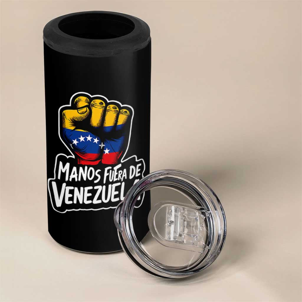 Manos Fuera De Venezuela 4 in 1 Can Cooler Tumbler Venezuelan Flag - Wonder Print Shop