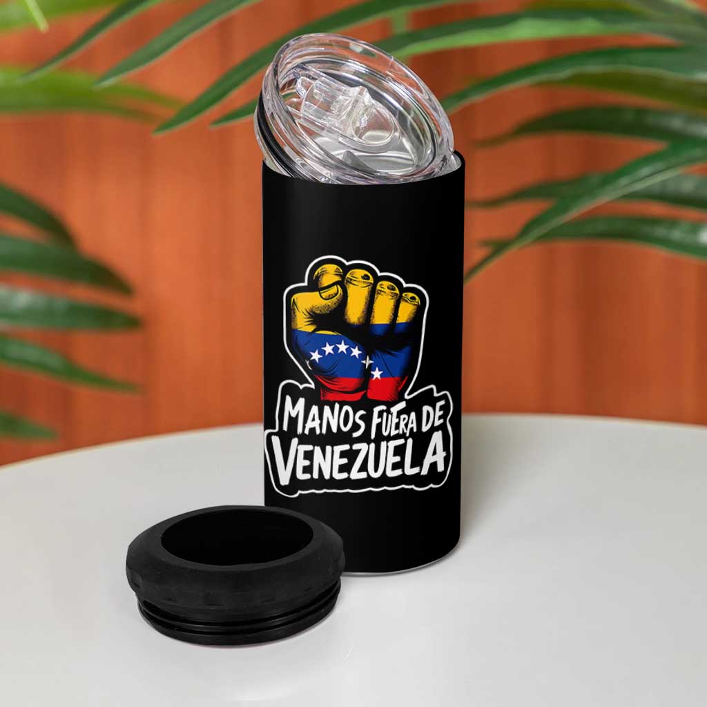 Manos Fuera De Venezuela 4 in 1 Can Cooler Tumbler Venezuelan Flag - Wonder Print Shop