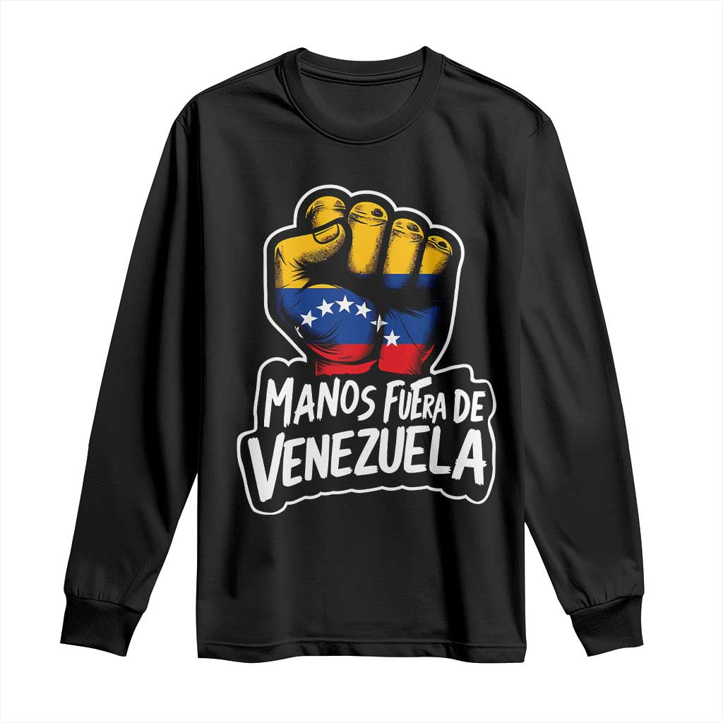 Manos Fuera De Venezuela Long Sleeve Shirt Venezuelan Flag - Wonder Print Shop