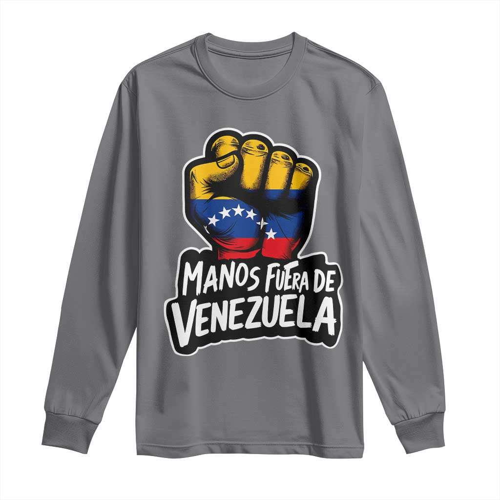 Manos Fuera De Venezuela Long Sleeve Shirt Venezuelan Flag - Wonder Print Shop
