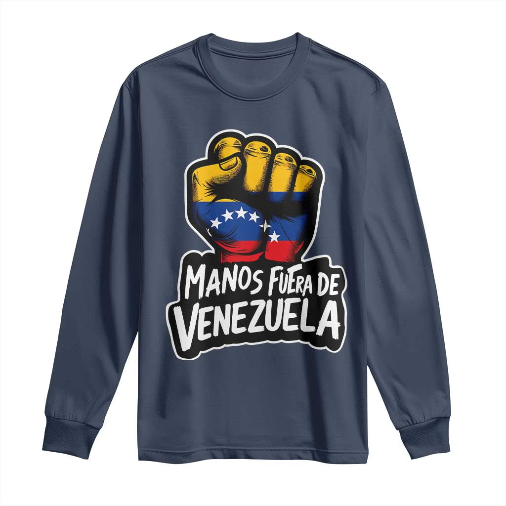 Manos Fuera De Venezuela Long Sleeve Shirt Venezuelan Flag - Wonder Print Shop