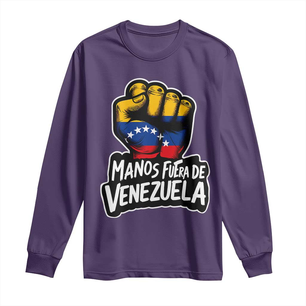 Manos Fuera De Venezuela Long Sleeve Shirt Venezuelan Flag - Wonder Print Shop