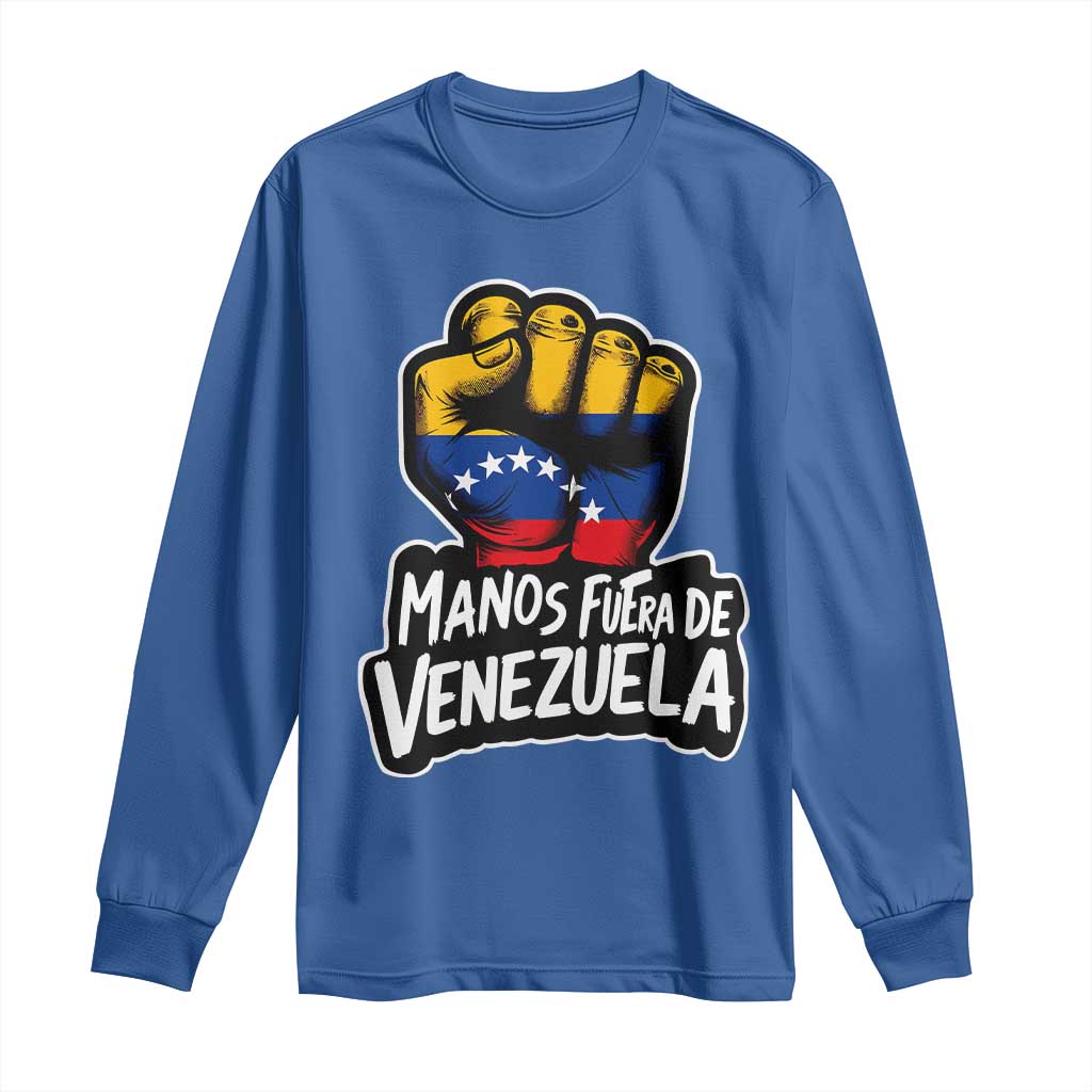 Manos Fuera De Venezuela Long Sleeve Shirt Venezuelan Flag - Wonder Print Shop