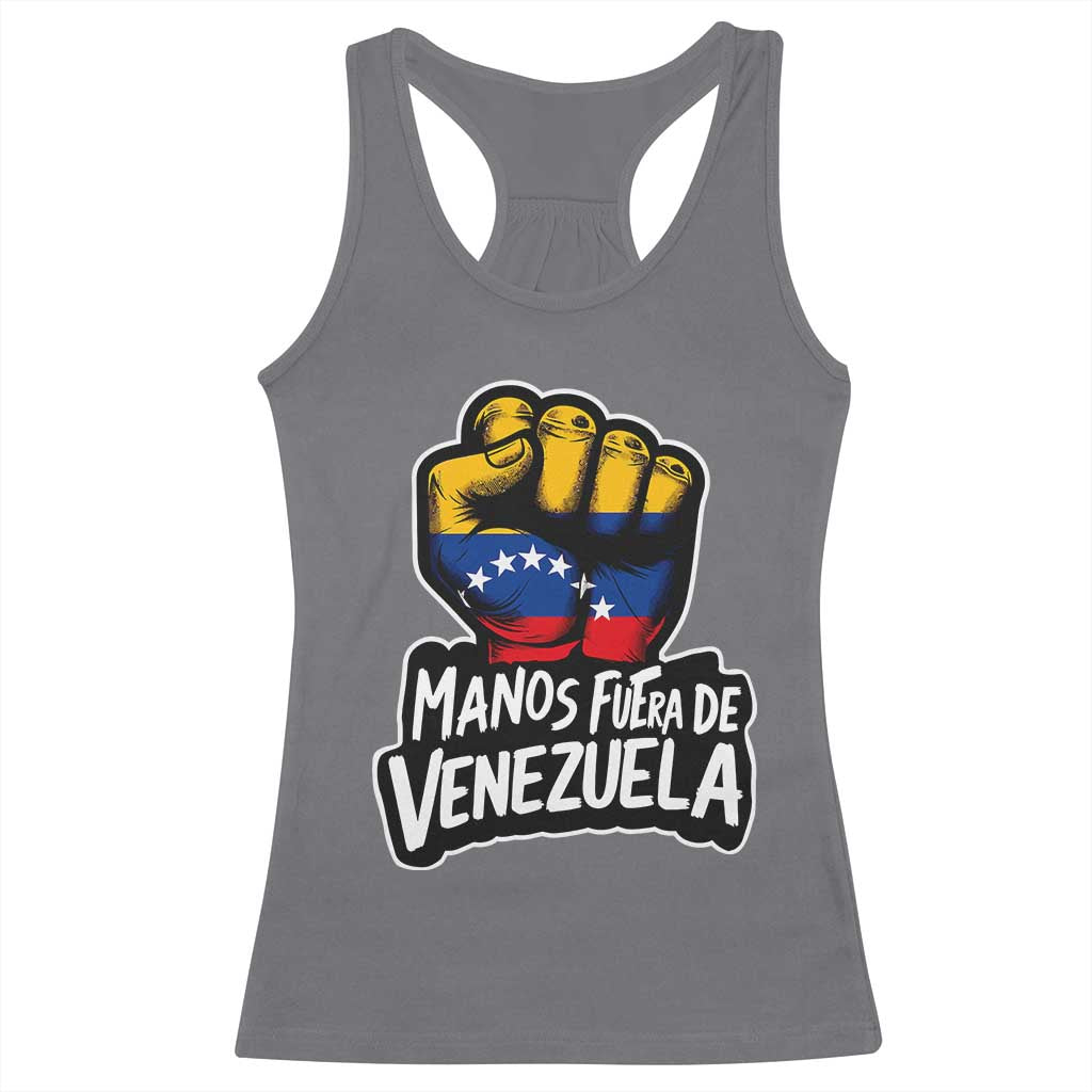 Manos Fuera De Venezuela Racerback Tank Top Venezuelan Flag - Wonder Print Shop