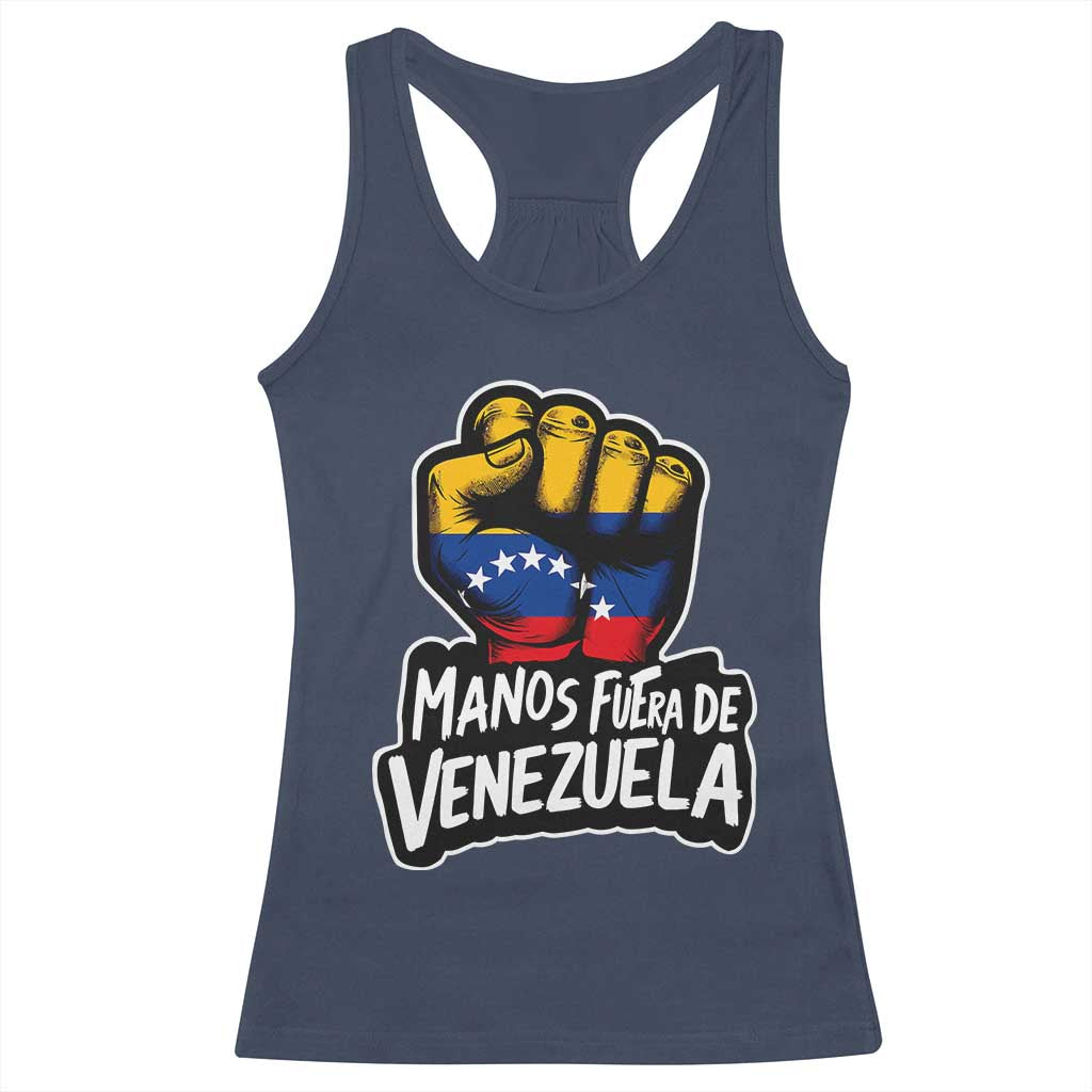 Manos Fuera De Venezuela Racerback Tank Top Venezuelan Flag - Wonder Print Shop