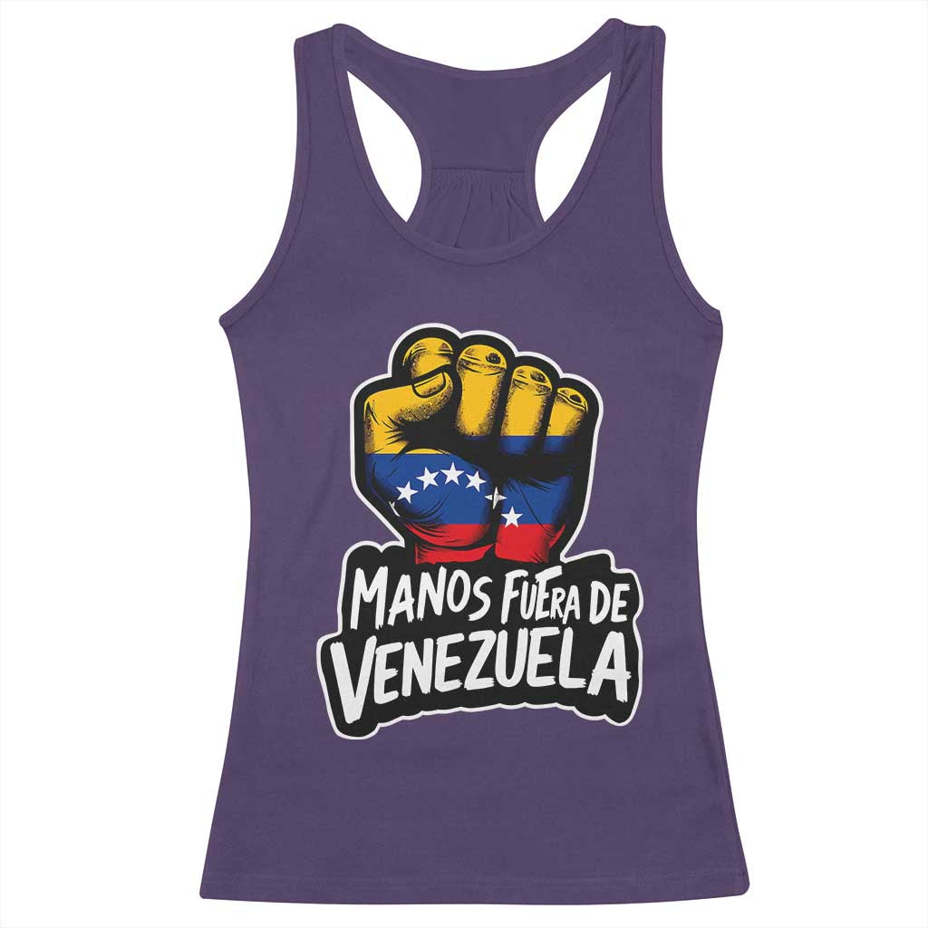 Manos Fuera De Venezuela Racerback Tank Top Venezuelan Flag - Wonder Print Shop