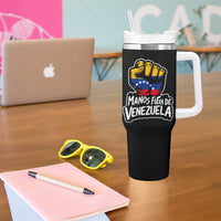 Manos Fuera De Venezuela Tumbler With Handle Venezuelan Flag - Wonder Print Shop