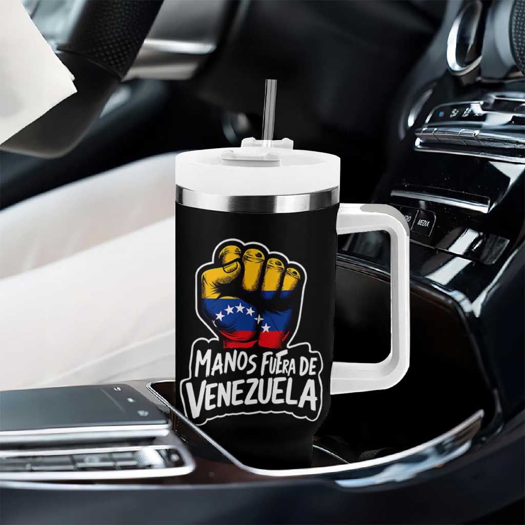 Manos Fuera De Venezuela Tumbler With Handle Venezuelan Flag - Wonder Print Shop