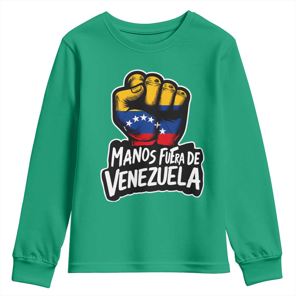 Manos Fuera De Venezuela Youth Sweatshirt Venezuelan Flag - Wonder Print Shop