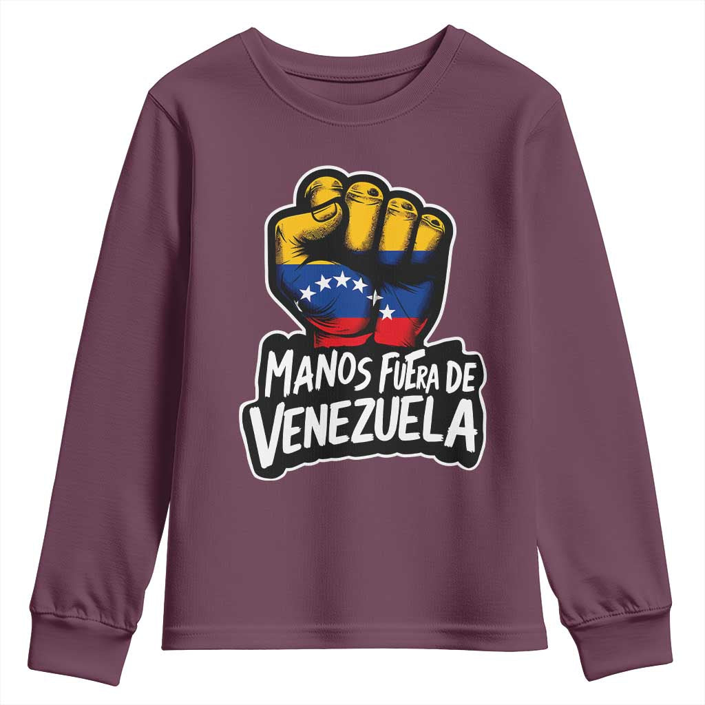 Manos Fuera De Venezuela Youth Sweatshirt Venezuelan Flag - Wonder Print Shop