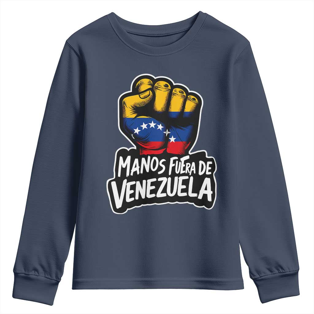 Manos Fuera De Venezuela Youth Sweatshirt Venezuelan Flag - Wonder Print Shop