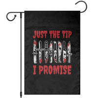 Funny Halloween Just The Tip I Promise Garden Flag Horror Movie Knives - Wonder Print Shop