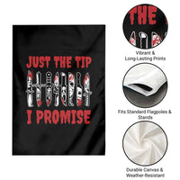 Funny Halloween Just The Tip I Promise Garden Flag Horror Movie Knives - Wonder Print Shop