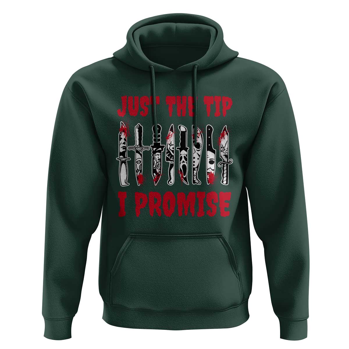 Funny Halloween Just The Tip I Promise Hoodie Horror Movie Knives - Wonder Print Shop