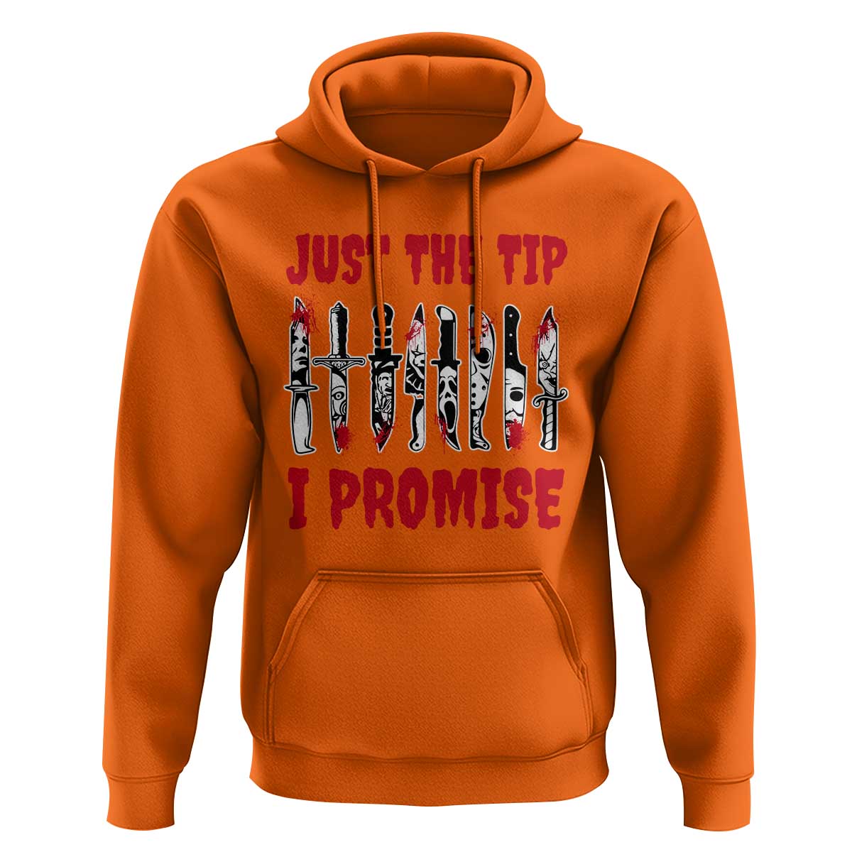 Funny Halloween Just The Tip I Promise Hoodie Horror Movie Knives - Wonder Print Shop