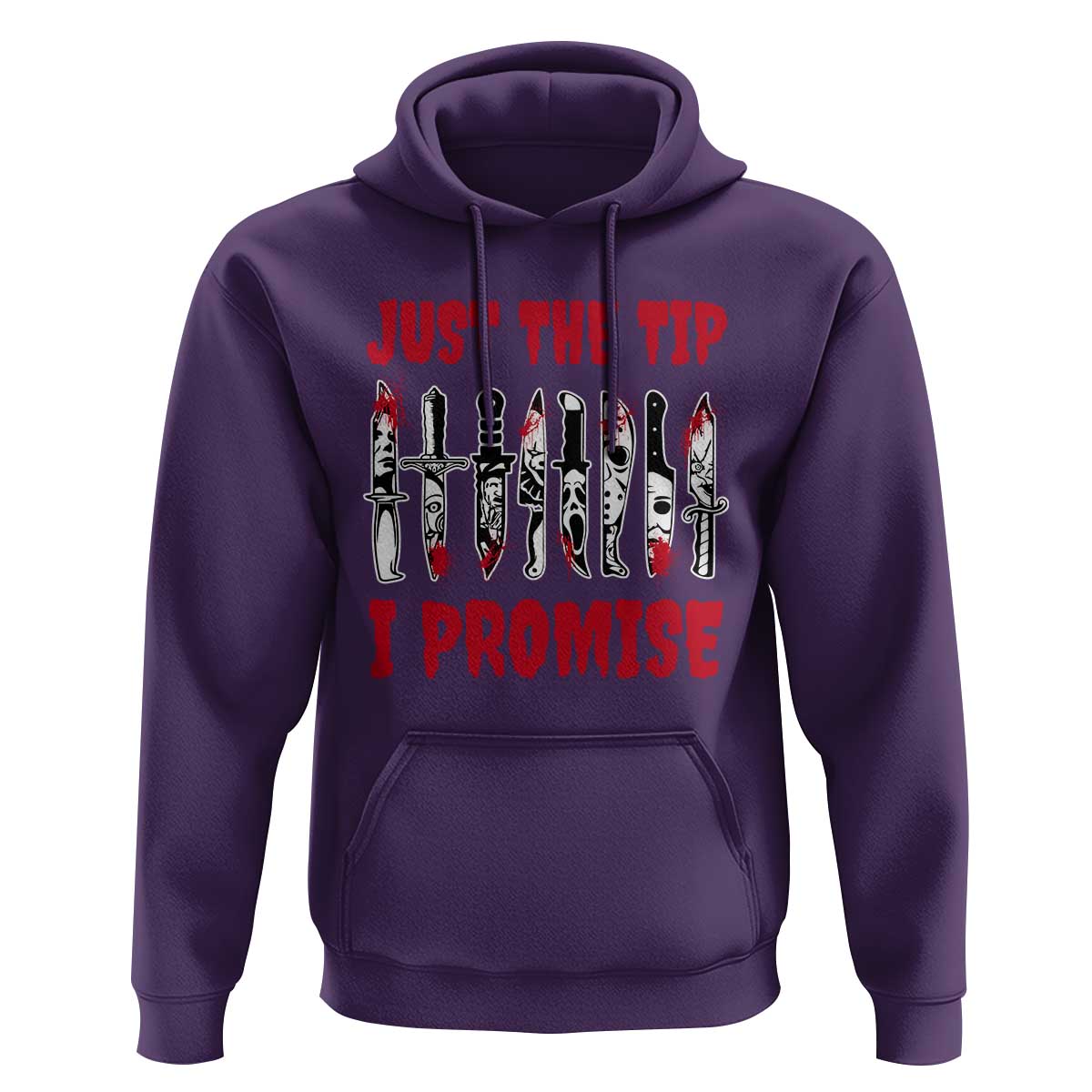 Funny Halloween Just The Tip I Promise Hoodie Horror Movie Knives - Wonder Print Shop