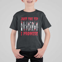 Funny Halloween Just The Tip I Promise T Shirt For Kid Horror Movie Knives - Wonder Print Shop