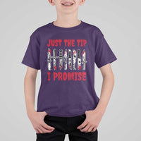 Funny Halloween Just The Tip I Promise T Shirt For Kid Horror Movie Knives - Wonder Print Shop