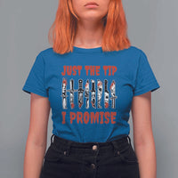 Funny Halloween Just The Tip I Promise T Shirt For Women Horror Movie Knives - Wonder Print Shop