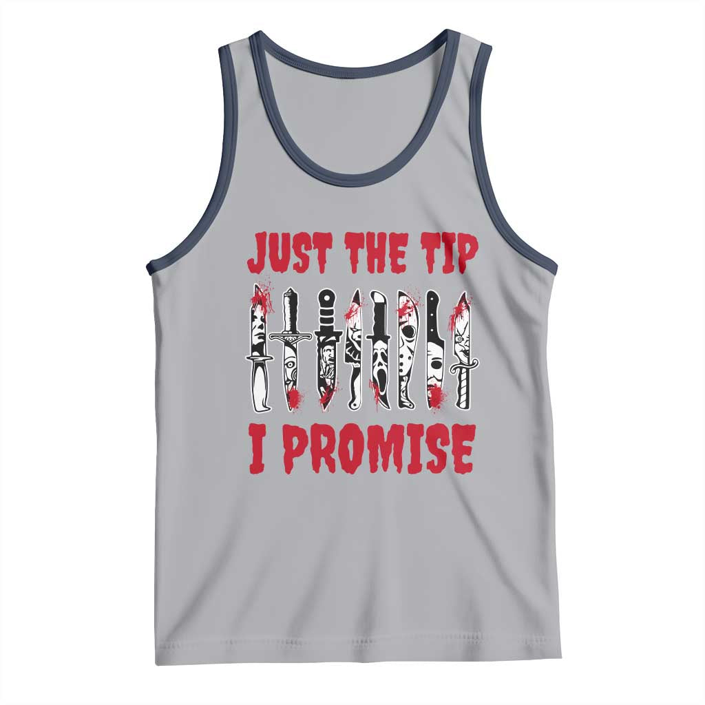 Funny Halloween Just The Tip I Promise Tank Top Horror Movie Knives - Wonder Print Shop