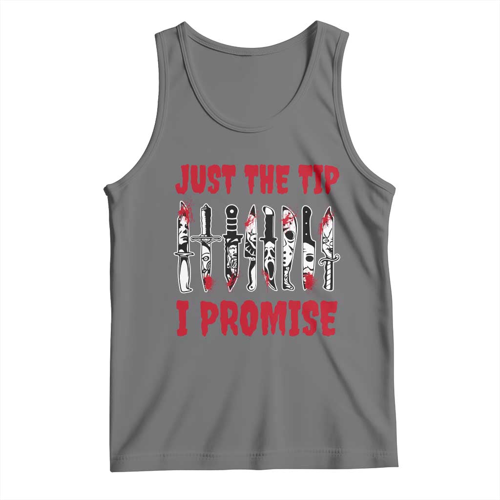Funny Halloween Just The Tip I Promise Tank Top Horror Movie Knives - Wonder Print Shop
