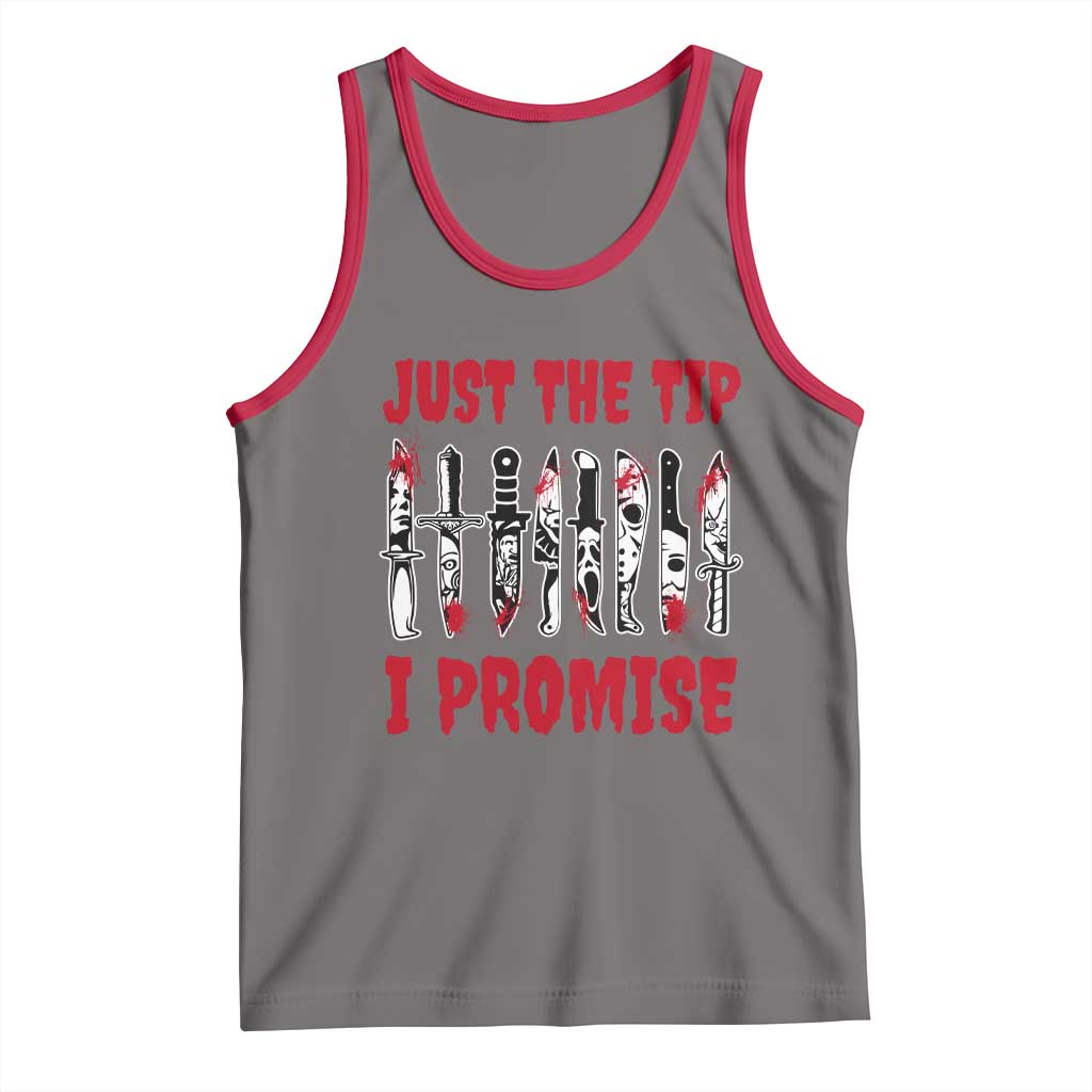 Funny Halloween Just The Tip I Promise Tank Top Horror Movie Knives - Wonder Print Shop
