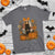 Halloween Vintage Patchwork Ghost Holding Black Cat Groovy Floral T Shirt - Wonder Print Shop