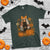 Halloween Vintage Patchwork Ghost Holding Black Cat Groovy Floral T Shirt - Wonder Print Shop