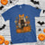 Halloween Vintage Patchwork Ghost Holding Black Cat Groovy Floral T Shirt - Wonder Print Shop