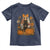 Halloween Vintage Patchwork Ghost Holding Black Cat Groovy Floral Toddler T Shirt - Wonder Print Shop