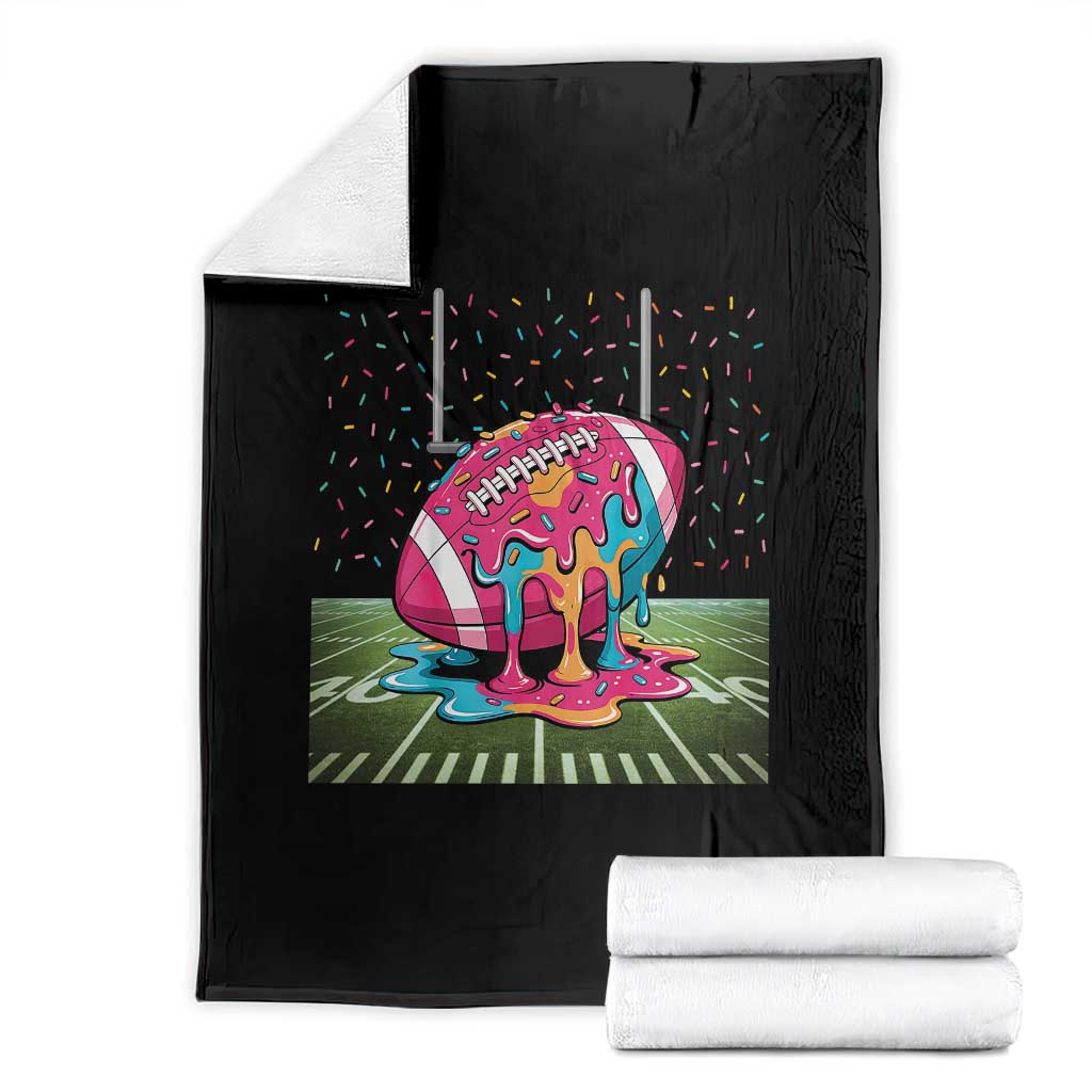 American Football Sprinkles Ice Cream Drip Field Goal Throw Blanket - Wonder Print Shop