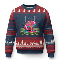 American Football Sprinkles Ice Cream Drip Field Goal Ugly Christmas Sweater - Wonder Print Shop