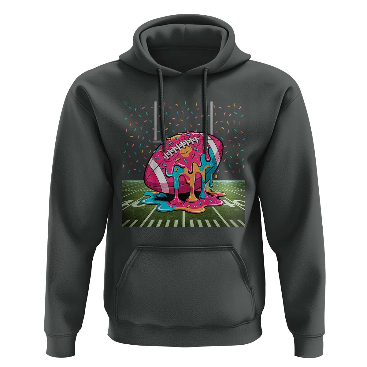 American Football Sprinkles Ice Cream Drip Field Goal Hoodie - Wonder Print Shop