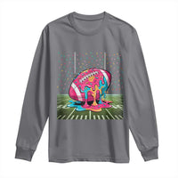 American Football Sprinkles Ice Cream Drip Field Goal Long Sleeve Shirt - Wonder Print Shop