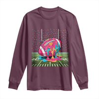 American Football Sprinkles Ice Cream Drip Field Goal Long Sleeve Shirt - Wonder Print Shop