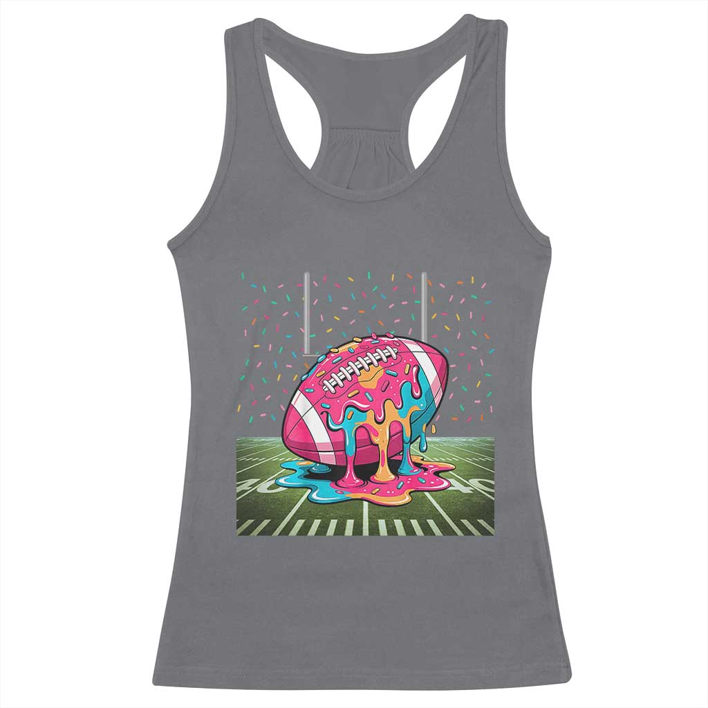 American Football Sprinkles Ice Cream Drip Field Goal Racerback Tank Top - Wonder Print Shop