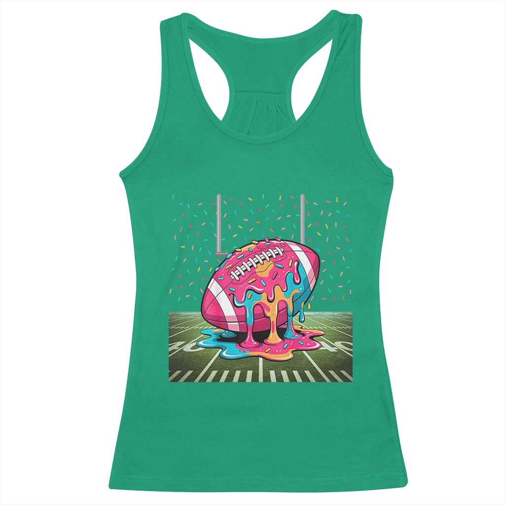 American Football Sprinkles Ice Cream Drip Field Goal Racerback Tank Top - Wonder Print Shop